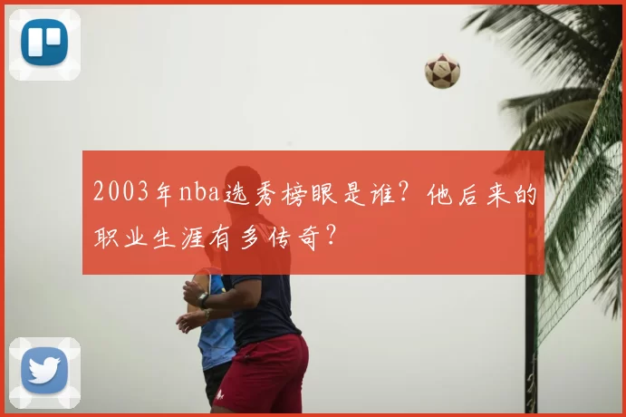 2003年nba选秀榜眼是谁？他后来的职业生涯有多传奇？